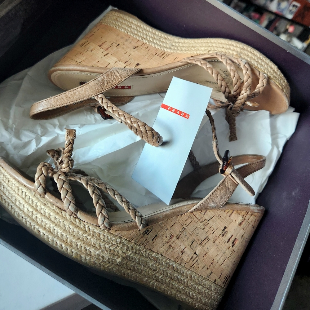PRADA Calzature Donna Wedge Platform Sandal size 8.5